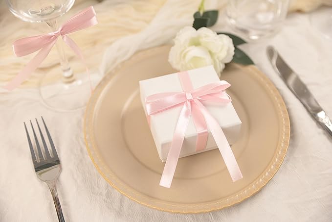 Baby Pink Satin Ribbon 3/8 inch X Continuous 100 Yards, Single Face Polyester - Image 5