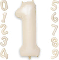 40 Inch Cream Number 1 Balloon, Digital 1 Helium Balloon by KAINSY
