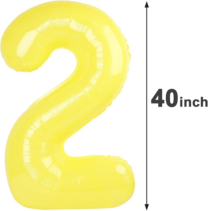 Macaron Yellow Number Balloon 2 - Image 2