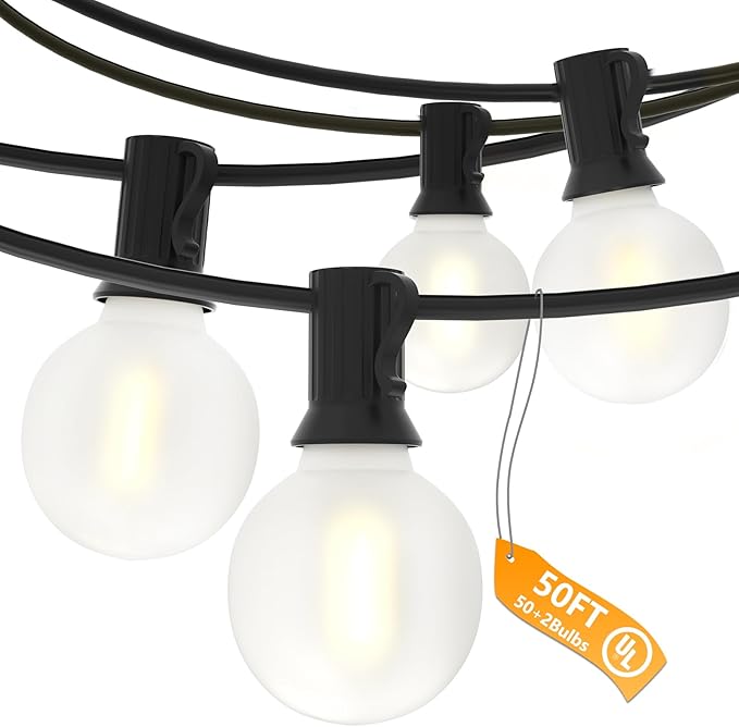 SUNSGNE G40 Outdoor String Lights Waterproof, 50FT Outdoor Hanging Lights by SUNSGNE