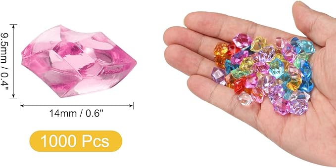 uxcell 1000pcs Fake Ice Rocks, Dazzling Clear Resin Crushed Ice Sparkling Fake - Image 2