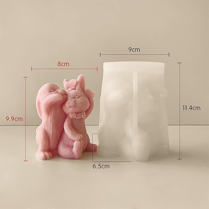 Couple Rabbit Candle Mold - Image 2