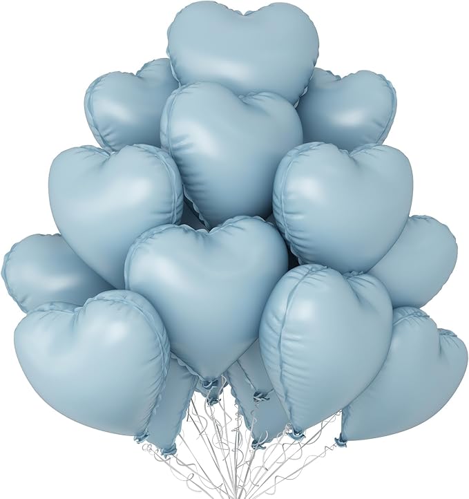 Baby Blue Heart Balloons by Sowide