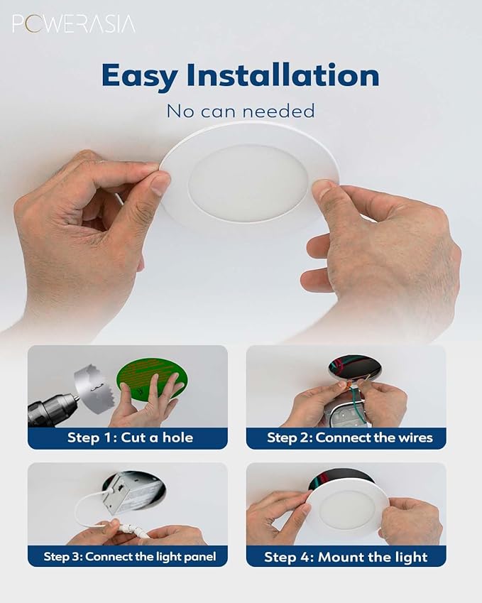 12 Pack 4 Inch Ultra-Thin LED Recessed Ceiling Light - Image 4