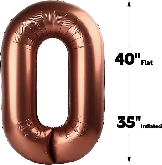 Coffee Brown 40 Inch 0 Number Balloons, 0 Decorations - Image 3