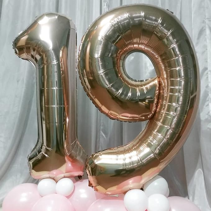 40 Inch Champagne Gold Foil Balloon Number 9, Large Self Inflating Light Gold - Image 5