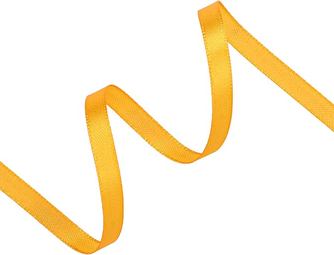 Yellow Satin Ribbon 1/4 inch X Continuous 100 Yards, Single Face Polyester - Image 2