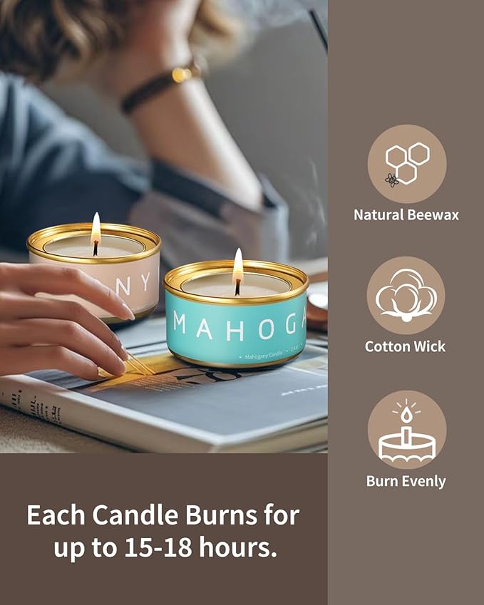 VTS Fall Candles Set, 6 Pack Aromatherapy Candles, Candle Gifts - Image 6