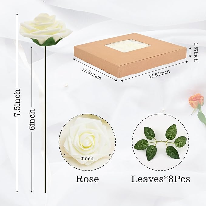 BLEUM CADE 36Pcs Artificial Flowers Fake Roses - Image 3