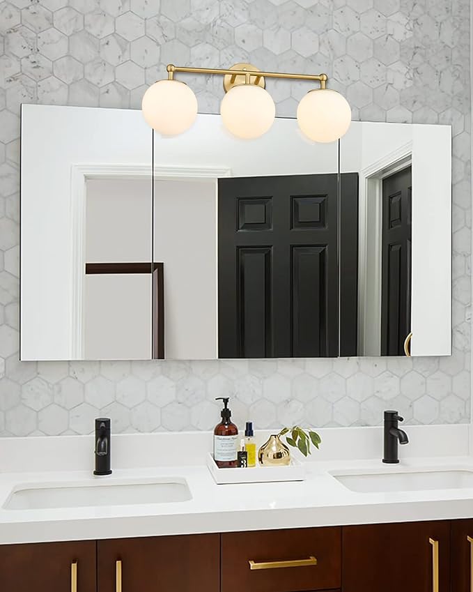 Gold Vanity Light for Bathroom, Modern Bathroom Light Fixtures Over Mirror - Image 3