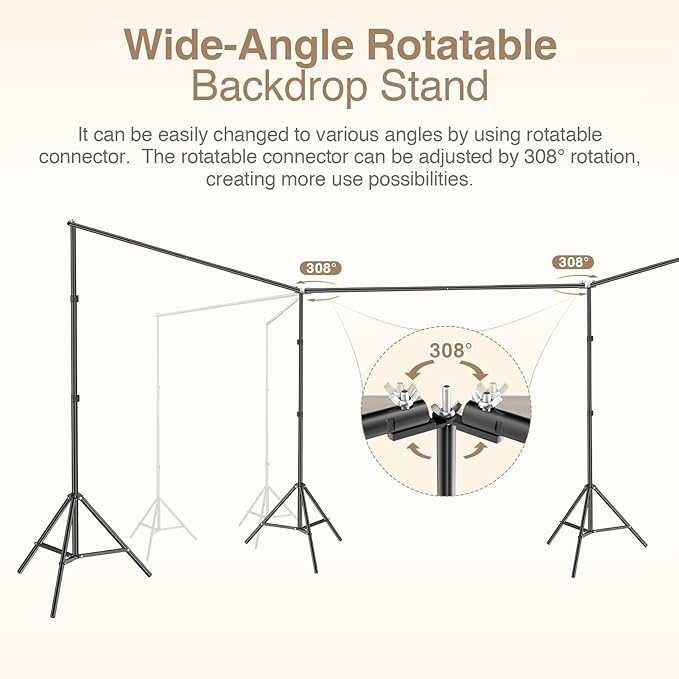 EMART Backdrop Stand, 30x7ft Large Adjustable Background Support System - Image 4