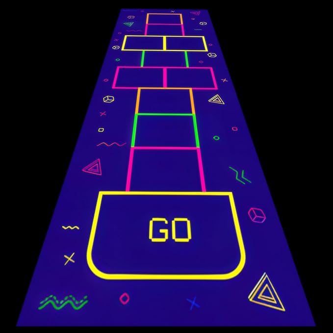 Haull 118 x 39 Inch Neon Light up Dance Floor Glow in The Dark Runner UV by Kedauud