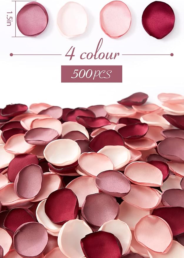 Serwalin 500pcs Silk Rose Petals Artificial Flowers Petals - Image 6
