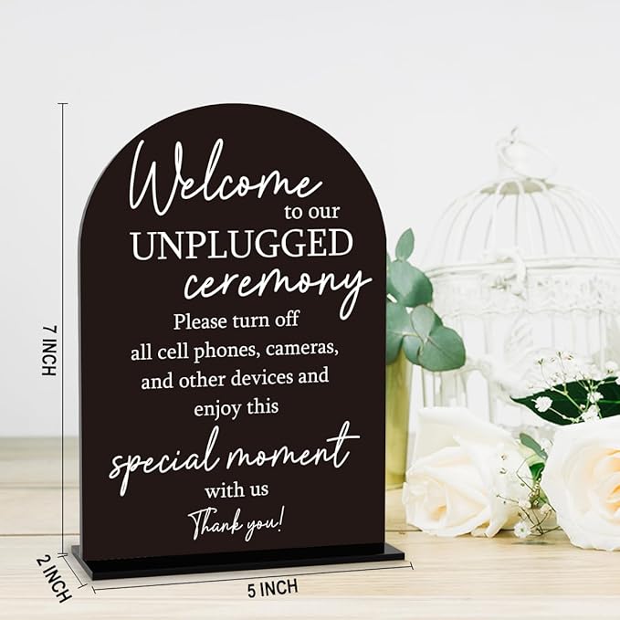 Unplugged Ceremony Sign, Wedding Welcome Sign, Engagement Bridal Shower Baby - Image 2