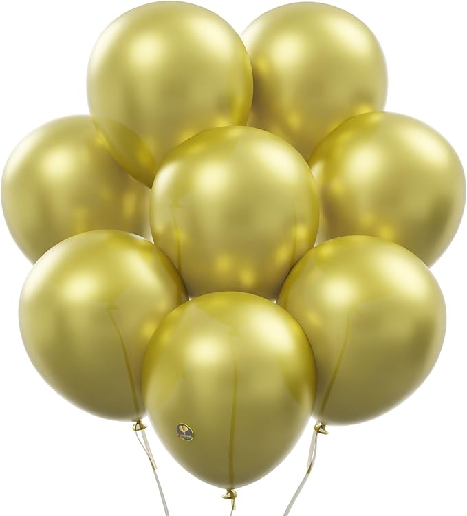 AFTERLOON® Biodegradable Balloons 50 pcs Gold 10 Inch, Pearlescent Thickened by AFTERLOON%C2%AE