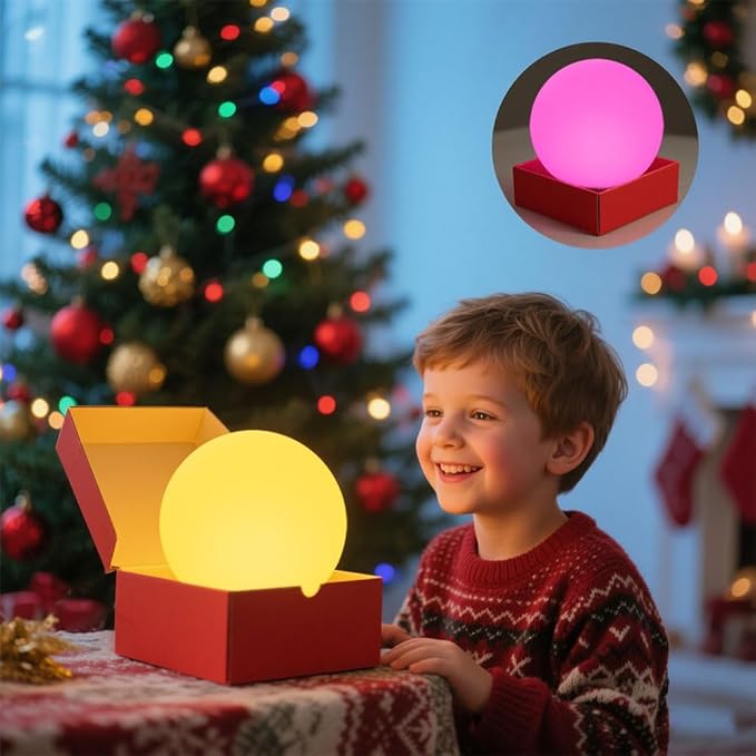8-in LED Glowing Ball Light for Kid, 16 RGB Color Changing Globe Orb Night - Image 7