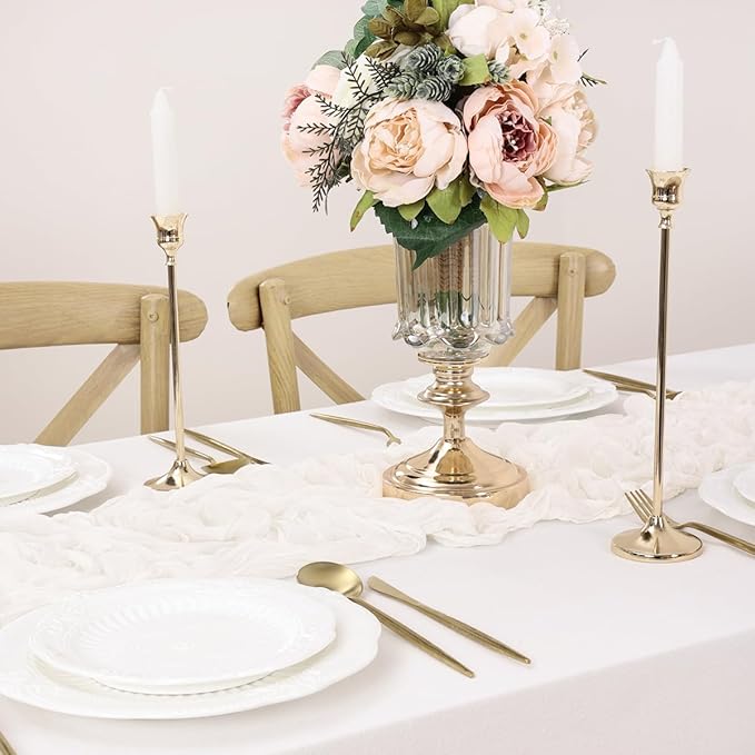 Ivory Table Runner Cheesecloth Table Runner 14FT Farmhouse Table Runners 160 - Image 6