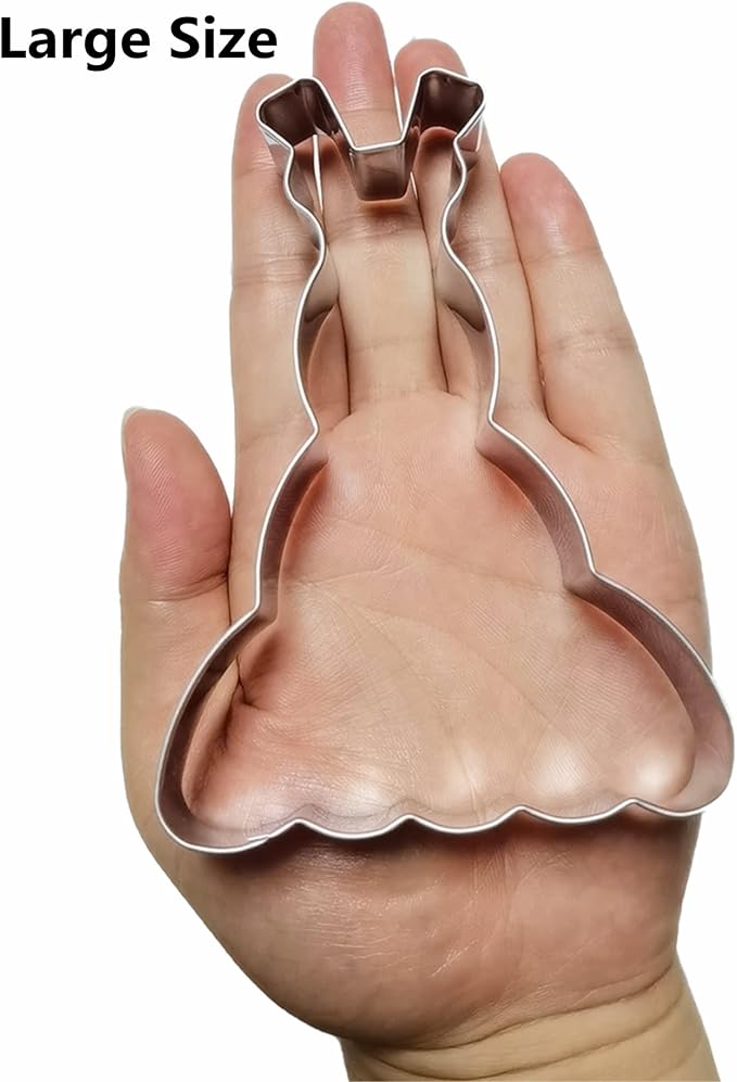 Large Size Dress Shaped Cookie Cutter, Stainless Steel Sleeveless Mermaid - Image 2