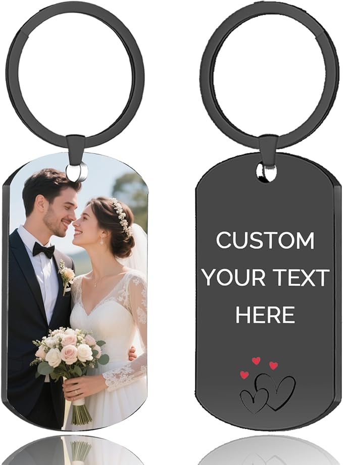 Custom Keychain with Picture, Personalized Double-sided Keychains Gifts by EGUEGU