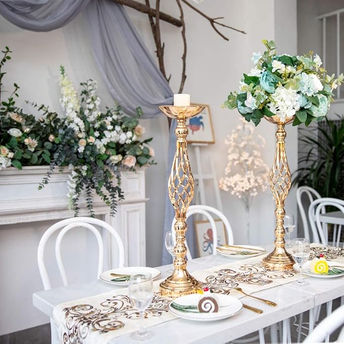 Wedding Centerpieces for Reception Tables, Twist Candleholder Stands, Flower - Image 3