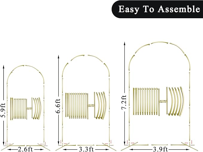 Wedding Arch Backdrop Stand Set of 3, Metal Arch Backdrop Stand - Image 8