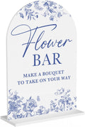 Acrylic Wedding Signs, Dusty Blue Wedding Decor, Flower Bar Desk Decor by KongMoTree