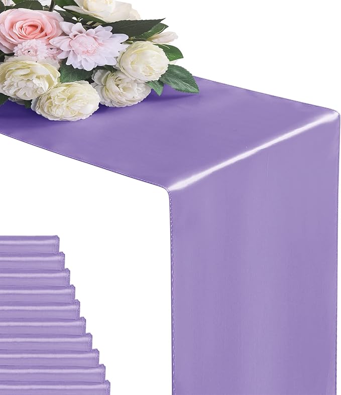 6Pack Table Runner 12 x 108 Inches Satin Silk Table Runner by flohar