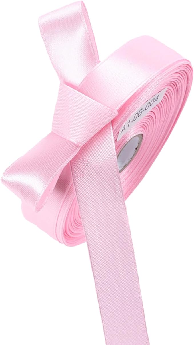 5/8 Inch Light Pink Satin Ribbon 50 Yards Solid Fabric Ribbons by Celadora