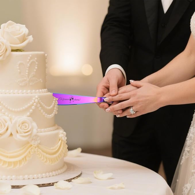 Personalized 4 Piece Wedding Cake Cutting Set, Custom Names Cake Knife and - Image 2