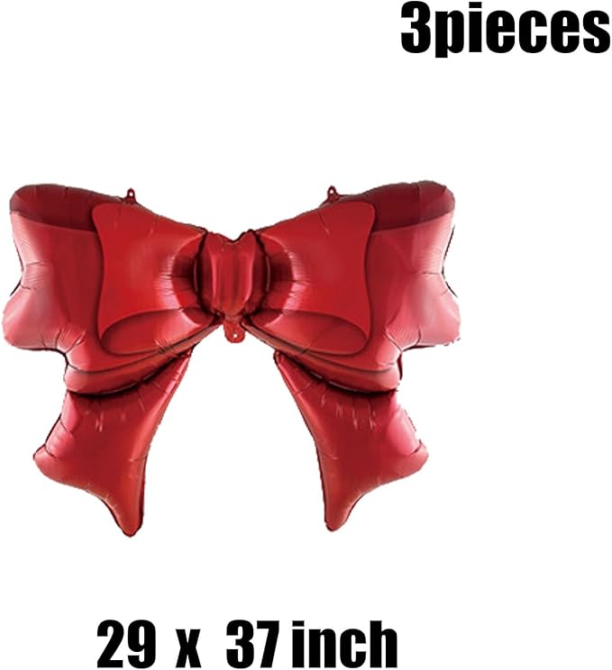 36 Inches Bow Foil Balloon Huge Bowtie Red Balloon - Image 2