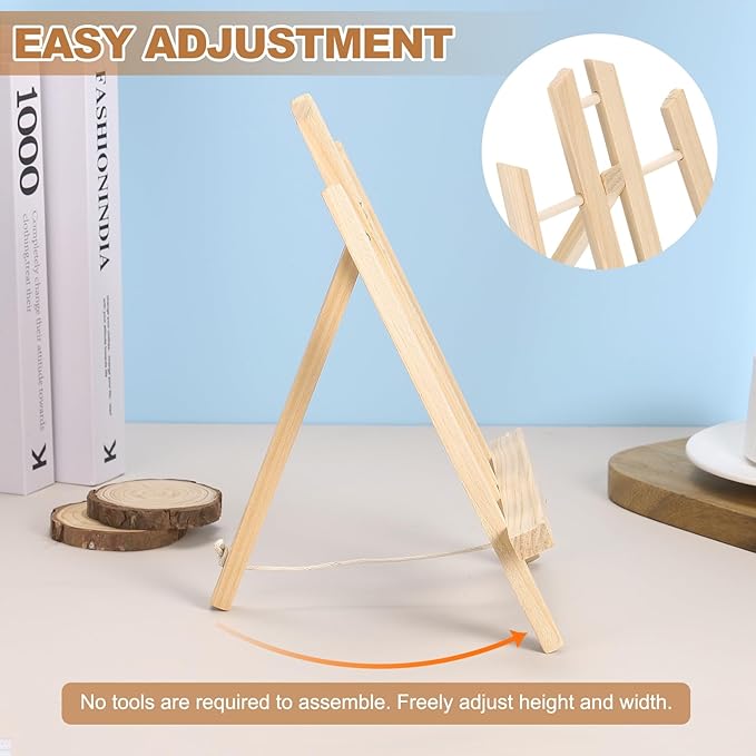 MECCANIXITY Mini Wood Display Easels, 15.7"x7.9"A-Frame Painting Tabletop - Image 4