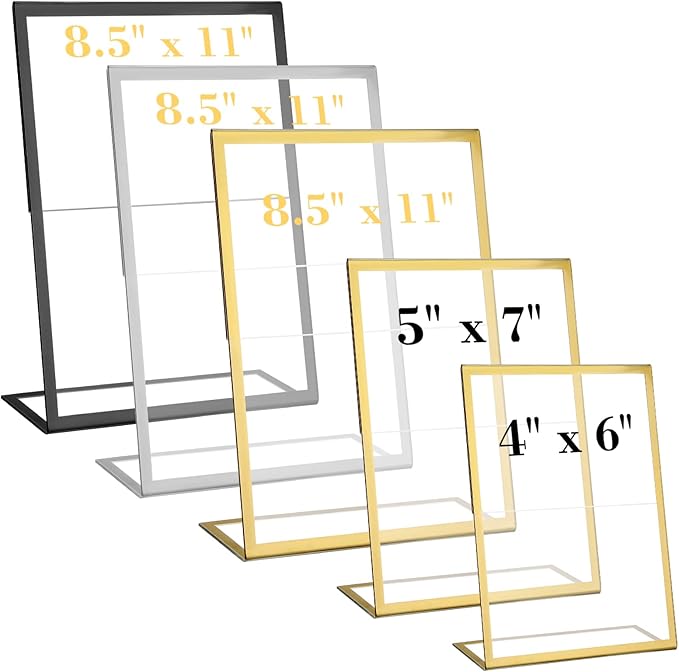 EHWINE 12 Pack Acrylic Sign Holder 4 x 6, Slanted Back Paper Holder Clear - Image 7