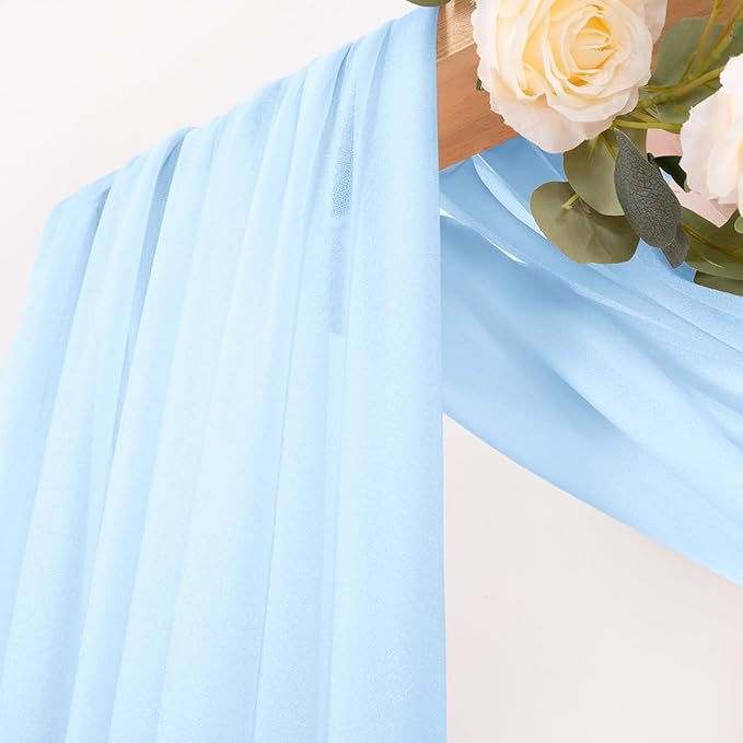 MLMC Baby Blue Wedding Arch Draping Fabric 1 Panel 29" x 20 FT Extra Long Gauze - Image 2
