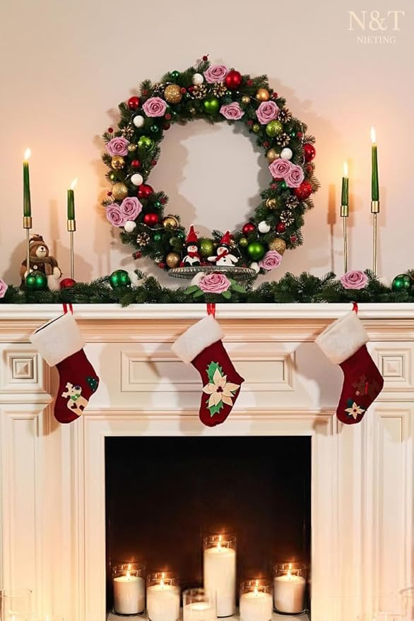 N&T NIETING Artificial Flowers Glowing Dark Pink Flowers Foam 25pcs Glitter - Image 6