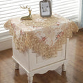 vctops Damask Lace Patchwork Tablecloth Luxury Square Small Table Cover Elegant by vctops