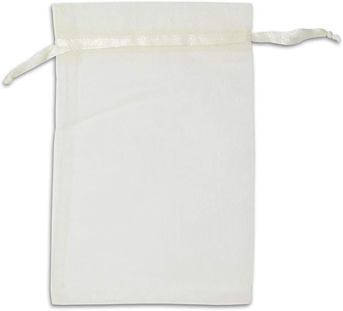 TheDisplayGuys 48-Pack 6x8 Cream/Beige Sheer Organza Gift Bags - Image 4