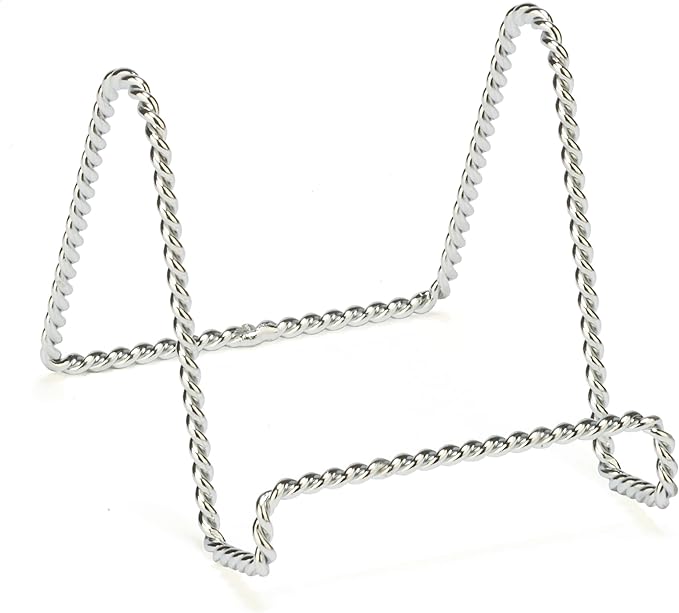 TRIPAR Decorative Twisted Wire Stand, Chrome Display Tabletop Easel Sleek & by TriparInternational