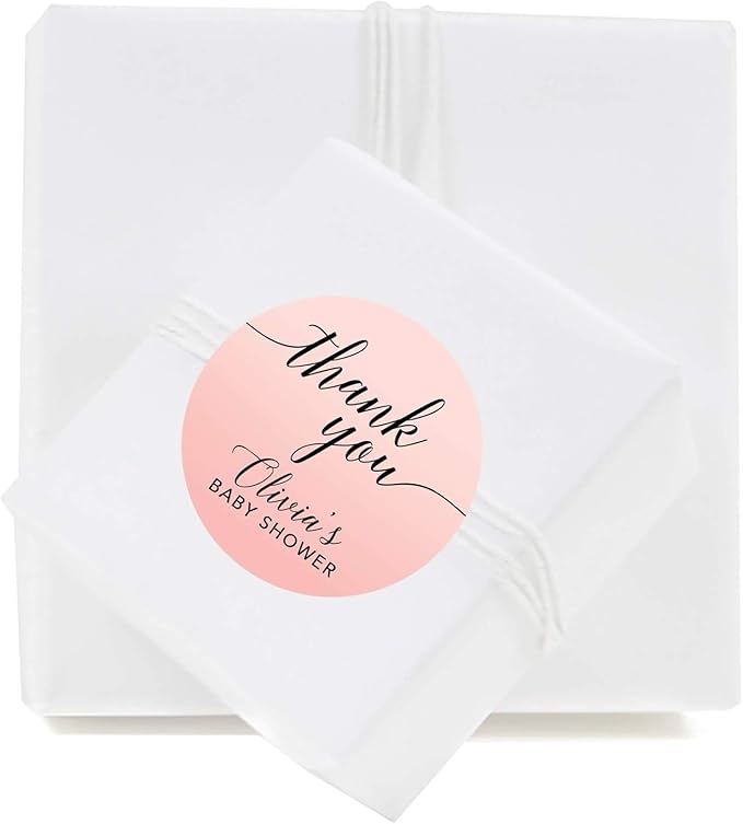 Andaz Press Personalized Blush Pink Rose Elegant Party Collection, Round Circle - Image 2