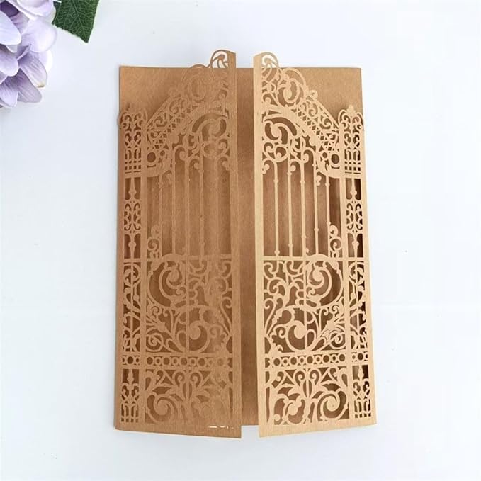 MillaSaw Craft Paper Fence Laser Cut Invitation Card by MillaSaw