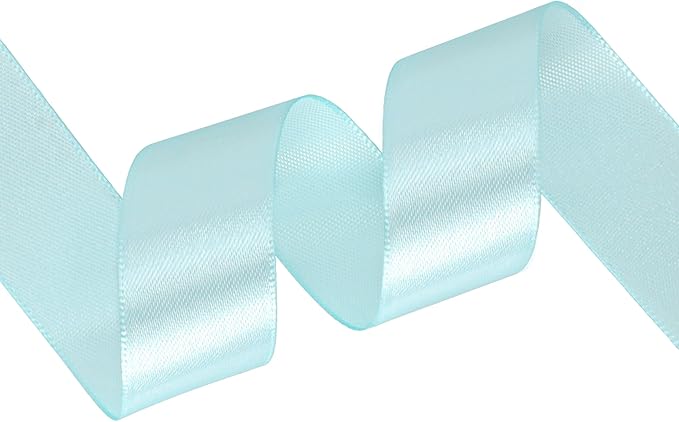 Light Blue Satin Ribbon 1 inch X Continuous 50 Yards, Single Face Polyester - Image 2