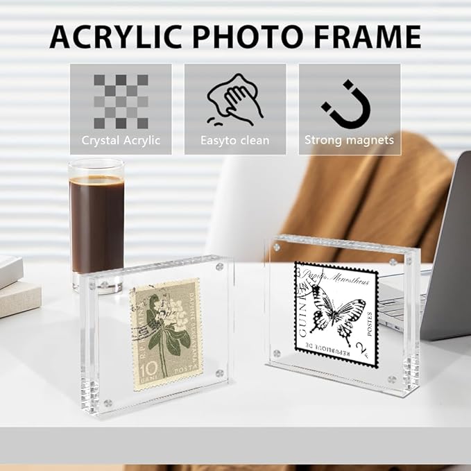4x6 Acrylic Frames 4 Pack, 20mm Double Sided Magnetic Picture Frames Clear - Image 4