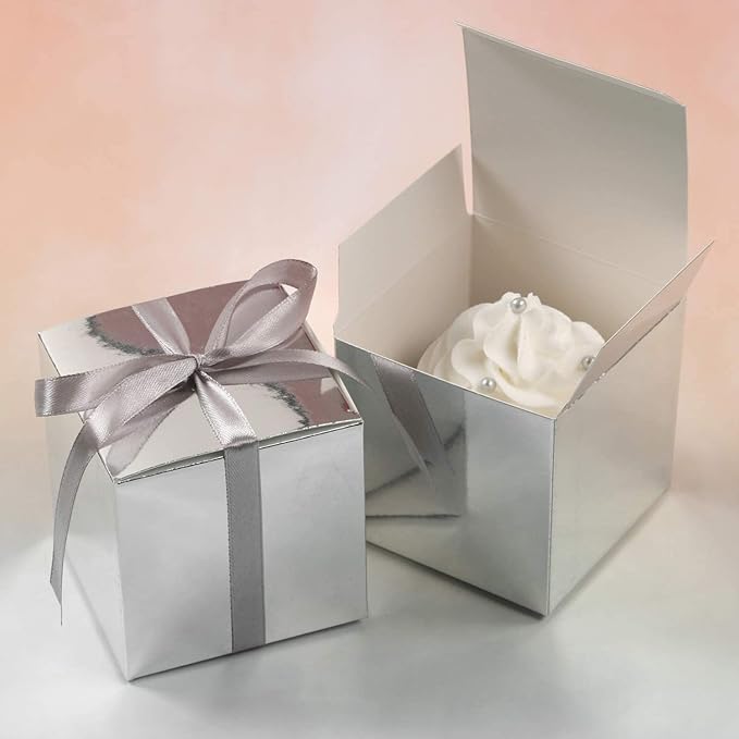 COTOPHER 25pcs Wedding Favor Boxes, Paper Gift Boxes 3x3x3 Inches Small Gift - Image 5