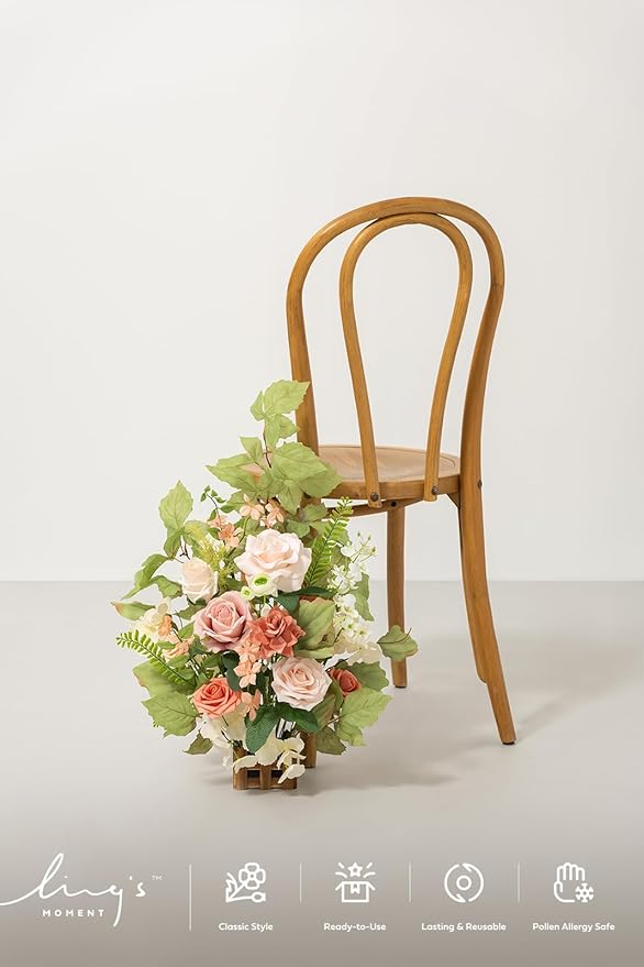 Ling's Moment 17.5" Tall Standing Artificial Flowers Arrangements 4pcs Fall - Image 2
