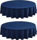 2 Pack Round Table Cloth 60 Inch Navy Tablecloth Washable Polyester Solid by mylacerhome