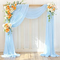 Wedding Arch Draping Fabric 2 Panels 30'' x 18FT Baby Blue Sheer Chiffon Arch by LINXTAR