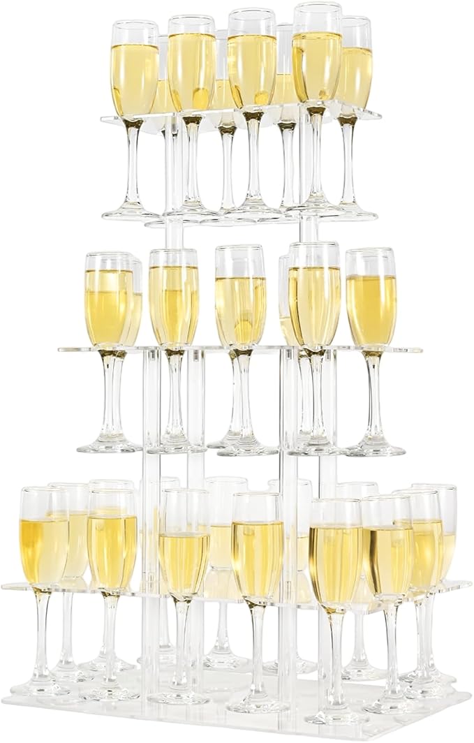 Champagne Tower, Rectangle Acrylic Champagne Display Rack Stand by LaumffonOfficial