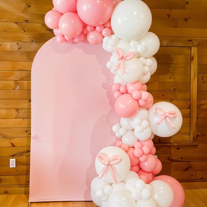 Pink Bow Latex Balloons, Bow Printed Balloon Metallic Confetti Balloon - Image 5