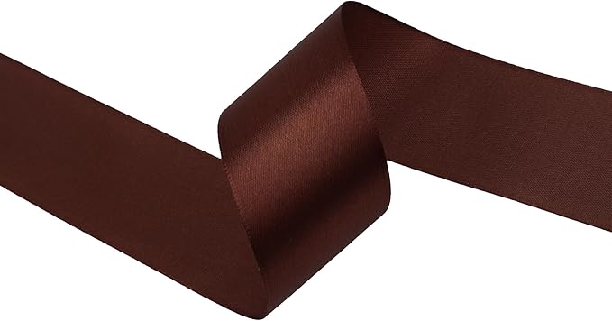 Dark Brown Satin Ribbon 1-1/2 inch X Continuous 25 Yards, Single Face Polyester - Image 2