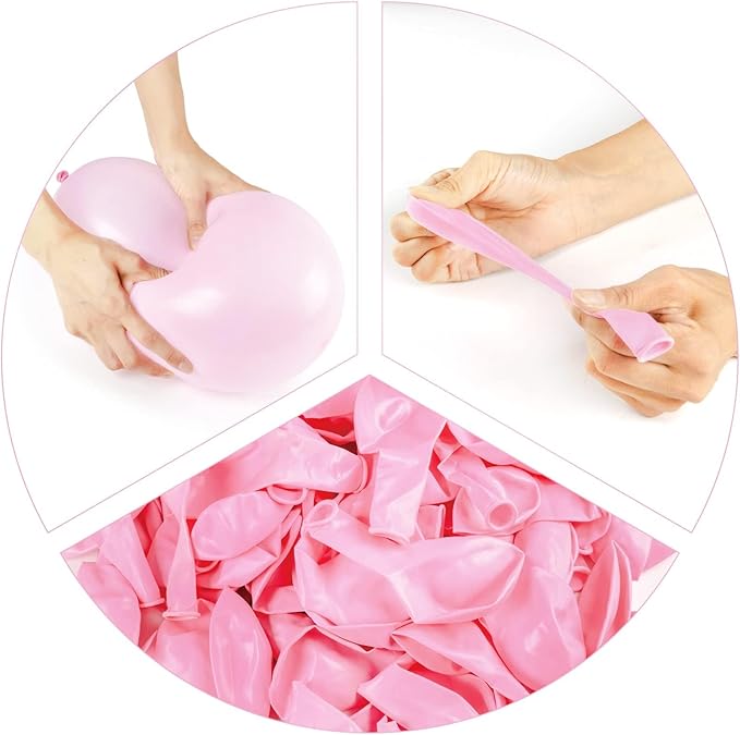 100pcs Pastel Pink Balloons, 12 inch Light Pink Latex Party Balloons Helium - Image 2