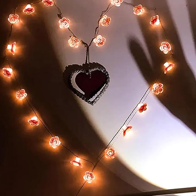Pink Fairy Cherry Blossom Flower String Lights - Image 3